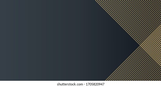 Gold black background with abstract wave spiral modern element for banner, presentation design and flyer