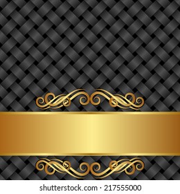 gold and black background with ornament