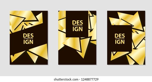 Gold and black backgrounds. Templates for card, banner, poster. Vector illustration