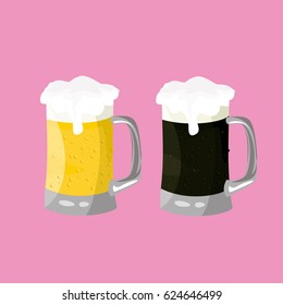 gold and black beer vector illustration