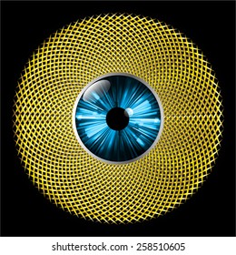 gold black color Light Abstract Technology background for computer graphic website internet and business. blue eye