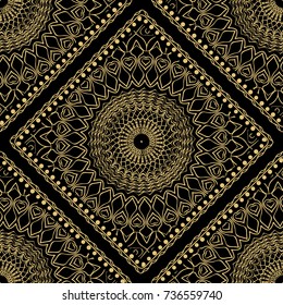 gold, black color seamless pattern with decorative geometric style. vector illustration. for wallpaper, fabric print, invitation, smartphone cover