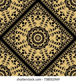 gold, black color seamless pattern with decorative geometric style. vector illustration. for wallpaper, fabric print, invitation, smartphone cover
