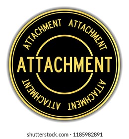 Gold and black color sticker in word  on white background