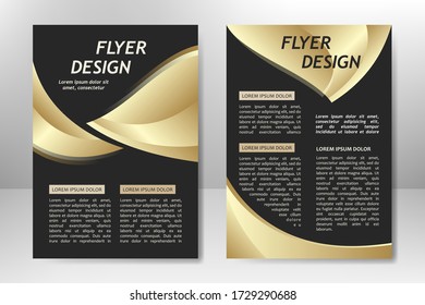 Gold und schwarze Farbvektor Vorlage für Broschüre, Flyer, Plakat, Broschüre, Präsentation, Geschäftsbericht, Zeitschriftenabdeckung, Teambildung. A4