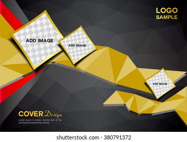 Gold and black Cover design vector illustration,presentation template, magazine layout, cover design, polygon background,Brochure,report cover,background,banner,flayer design,booklet,leaflet,company