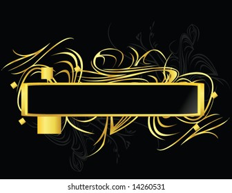Gold black element banner 3