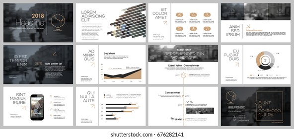 Gold and black elements for infographics on a white background. Presentation templates. Use in presentation, flyer and leaflet, corporate report, marketing, advertising, annual report, banner.