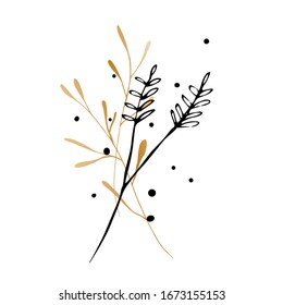 Gold and black flower composition