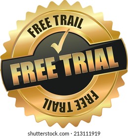 gold black free trial sign