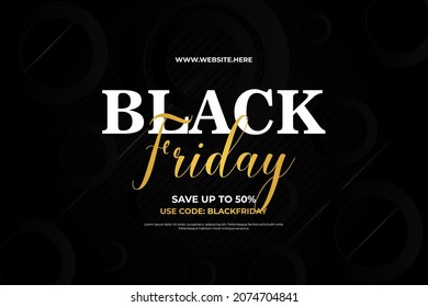 Gold Black Friday Banner with circle Background 