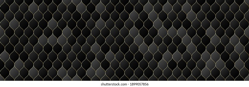 gold, black gradient color grid seamless pattern background, line geometric luxury texture, minimal design style, stock vector illustration panoramic backdrop for social media header, banner, link