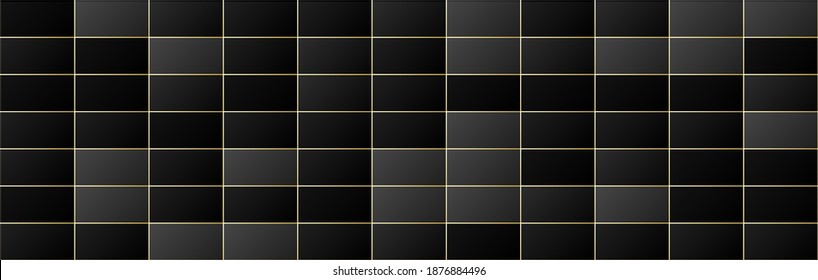 color de gradiente dorado y negro rectángulo de color sin soldadura fondo de patrón, textura geométrica de línea simple, estilo de diseño mínimo, fondo de ilustración vectorial de material para encabezado de medios sociales, banner, enlace