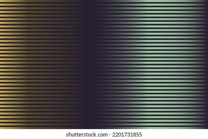 Gold, black, and green unique gradient background with horizontal stripes. Vintage and retro film effect. Suitable for filter, background, cover, wallpaper, and backdrop.