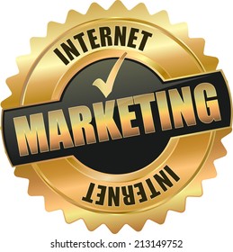 gold black internet marketing sign