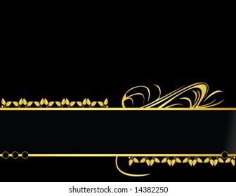 Gold and black leaf background 3