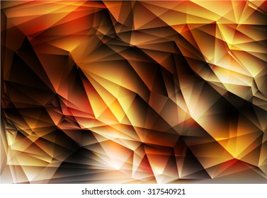 Gold  and black Light polygonal mosaic background Vector EPS 10 illustration.