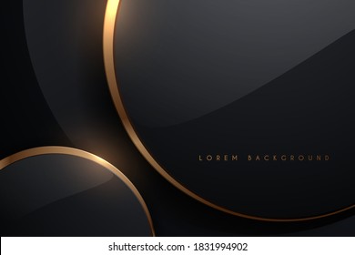 Gold and black luxury circle background