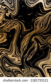 Gold and black marble texture minimalist image background for interior design. Golden marble stone surface texture with liquid foil glitter, metallic effect. Chic cover image background design.
