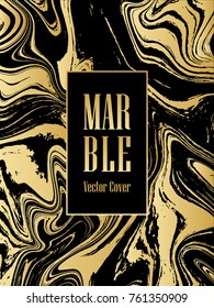Gold and black marble texture minimalist vector cover background for interior design. Golden marble stone surface texture with liquid foil glitter, metallic effect. Chic cover vector background design