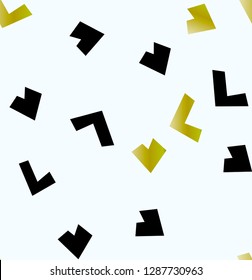 Gold and black minimalistic memphis scribble seamless pattern for textile design, poster, print, web background