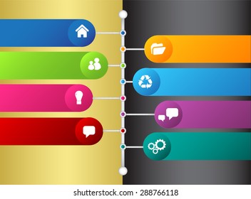 gold black modern time line template for website computer graphic and technology. text box. colorful. timeline