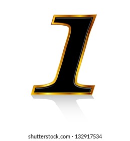 Gold Black Number 1 Stock Vector (Royalty Free) 132917534 | Shutterstock