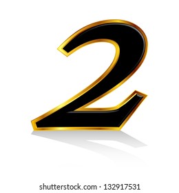 Gold black number 2