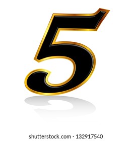 Gold black number 5