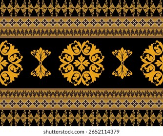 Gold and Black Ornate Border Pattern