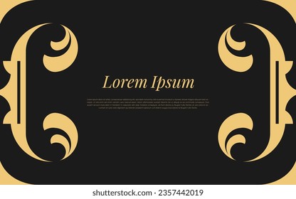 Gold and Black Pattern on Abstract Background Geometric Mosaic In Luxurious Ornament Style.