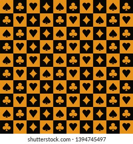 Gold black poker suits background