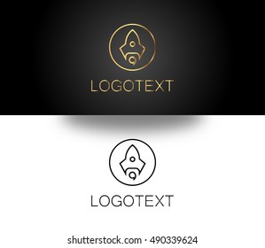 Gold and Black Rocket Vector can be used as logo template and icon
