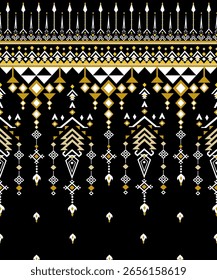 Gold und Schwarz Serie von Geometrie Indianer Indianer Navajo Aztec Ethnische Traditionelle Dekoration Boho Abstract 