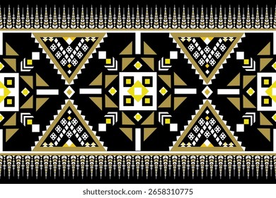 Serie de oro y negro de geometría Nativo americano Indio Navajo Azteca Étnica Decoración tradicional Abstractas 