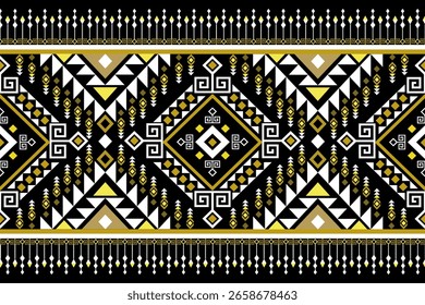 Gold und Schwarz Serie von Geometrie Indianer Indianer Navajo Aztec Ethnische Traditionelle Dekoration Abstrakter Stil 