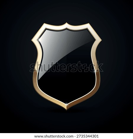 Gold and black shield logo icon. Vector illustration