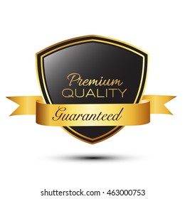 Gold and black shield,Premium quality.emblems and labels