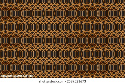 Gold and Black thin line seamless vector pattern. Geometric floral linear flower tile pattern. Luxurious oriental art deco texture background. Golden lines on black background wedding design.