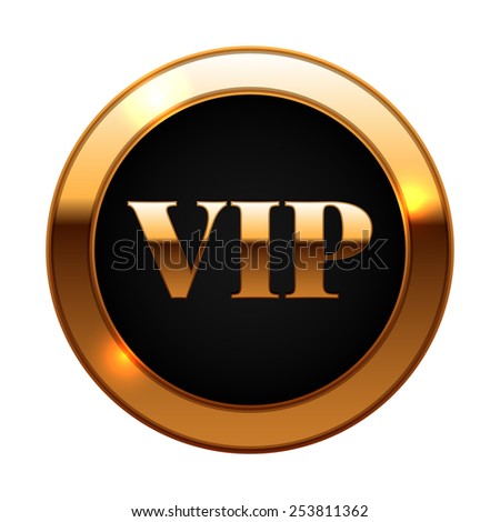 Gold and black vip label vector illustration