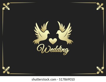 Gold and Black Wedding Card Template