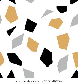 Gold, black, white and grey mosaic seamless repeat pattern image. Great for background, wrapping paper, wallpaper, fabric and more projects.