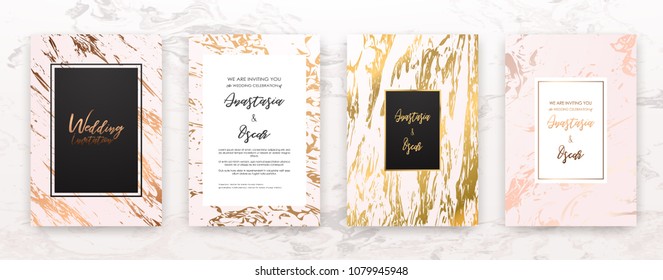 Gold Black White Marble Template Artistic Stock Vector (Royalty Free ...