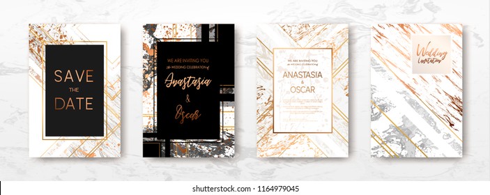 Gold Black White Marble Template Artistic Stock Vector (Royalty Free ...