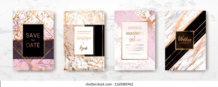 Gold Black White Marble Template Artistic Stock Vector (Royalty Free ...