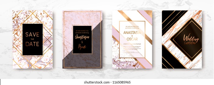 Gold Black White Marble Template Artistic Stock Vector (royalty Free 