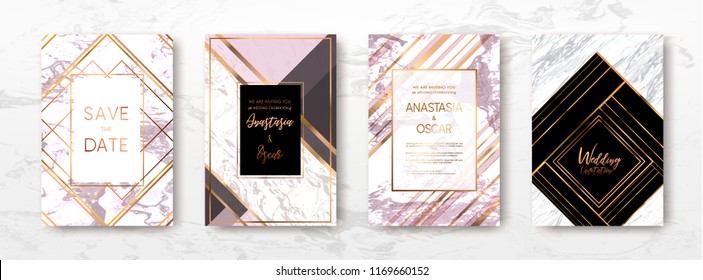 Gold, black, white marble template, artistic covers design, colorful texture, backgrounds. Trendy pattern, graphic poster, geometric brochure, cards. Vector illustration.