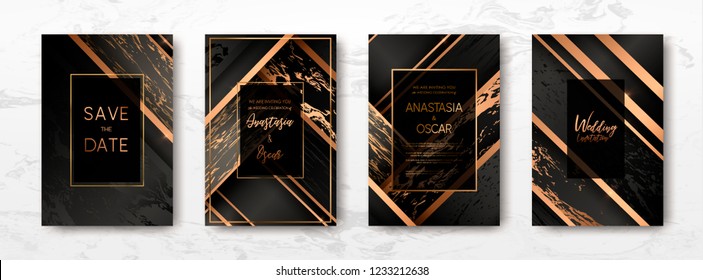 Gold, black, white marble template, artistic covers design, colorful texture, realistic cube, backgrounds. Trendy pattern, graphic poster, geometric brochure, cards. Vector illustration.