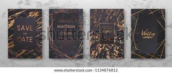 Gold Black White Marble Template Artistic Stock Vector (royalty Free 