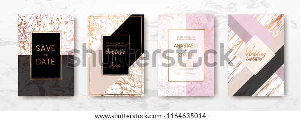 Gold Black White Marble Template Artistic Stock Vector (Royalty Free ...